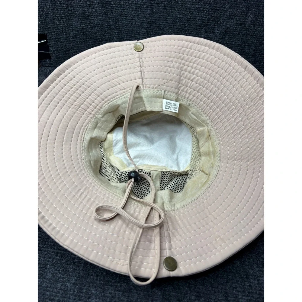 Alabama Boonie Hat Tan Mesh Sun Safari Fishing Wide Brim Adjustable Chin Strap